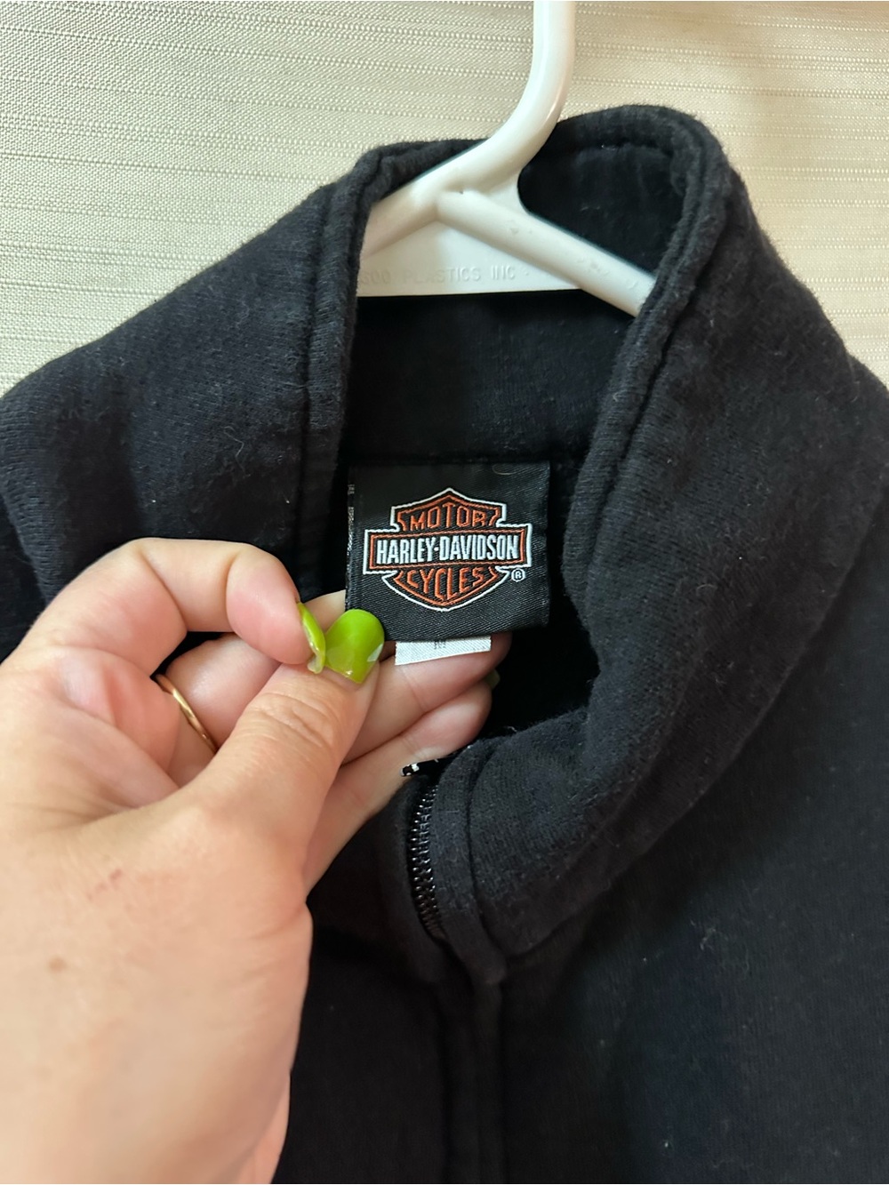Harley Davidson Black Zip Up Sweatshirt Motorcycle Graphic Women’s Medium - Picture 3 of 8